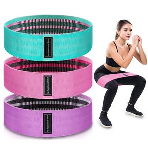 lot 20255 image: Exercise Bands, 3 Levels Fabric Resistance Bands for Working Out, Workout Bands Resistance for Women & Men, Multi-Colored Fabric Booty Bands for Leg Strength Training, Rehab, Yoga(Pink)