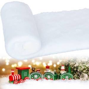 lot 20259 image: Hifunwu 1 Pack Christmas Snow Blanket for Christmas Decorations, Under The Christmas Tree-Thick White Soft and Fake Snow Cover for Holiday Decor and Winter Displays (8x3 ft)