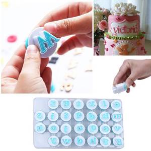 lot 20271 image: 26PCSSet Cookie Stamp Impress Cookie Cutters Alphabet Letter and Number Cake Biscuit Mold Letter Shape DIY Cookie Biscuit Alphabet Cake Tool Embosser Cutter (Lower Case Shape)