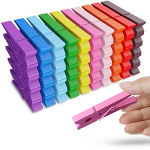 lot 2067 image: 50PCS Colored Wooden Clothespins, 2.9inch 10 Color Clothes Pins for Clip Pictures Photos Decorative, Small Colorful Wood Decoration Closepins Clips,10 Color Each 5Pcs (Colored)
