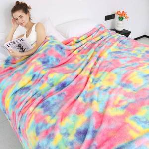 lot 2079 image: obinsm Rainbow Fleece Throw Blanket, Ultra Soft Warm Lightweight Flannel Microfiber Plush Throw for Couch Sofa Bed, Fuzzy Cozy Blanket for Women, Home Decor Travel Camping Gift, 50x60