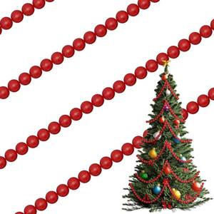 lot 2085 image: 4Es Novelty 9-Foot Red Wooden Cranberry Garland - Rustic Wood Bead Garland for Cozy Christmas Tree Decor, Perfect Vintage Christmas Garland with Red Wooden Beads for Holiday Charm