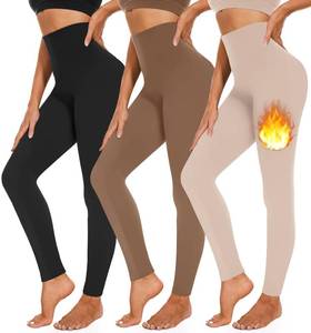 lot 2095 image: A 3 Pack Fleece Lined Leggings Women High Waisted Warm Winter Yoga Pants for Women Thermal Running Workout Leggings