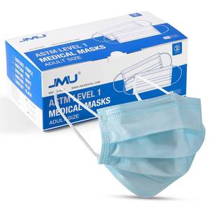 lot 2104 image: JMU 3 Ply Disposable Face Mask for Adult, Medical Grade, Comfortable & Breathable Suitable for Protection, 50 Pack, Blue