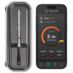 lot 2107 image: CHEF iQ Sense  Smart Wireless Meat Thermometer  Ultra-Thin Probe  WiFi Unlimited Range  1000°F Heat Safe  5 Sensors  BBQ, Grill, Oven, Smoker, Air Fryer  Gen3