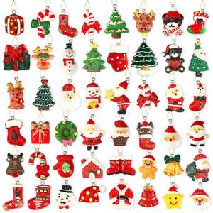 lot 2111 image: DTOFOOT 48PCS Mini Resin Christmas Ornaments Tiny Christmas Hanging Ornaments for Tree Xmas Miniatures Figurines Charms with String Resin Hanging Pendants for Holiday Party Decorations
