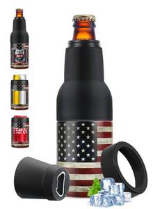 lot 2157 image: Stepstall 4-in-1 Can Cooler & Bottle Holder with Opener, Double Walled Stainless Steel Insulated, 12oz Beer Gifts for Men