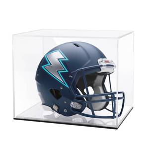 lot 3700 image: Klmnop Mini Helmet Display Case with Mirror Base, Clear Acrylic Display Case UV Protection for Mini Football Baseball Helmet and Autographed Balls(Clear)