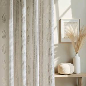 lot 3715 image: ugoutry 100% Boho Blackout Curtains 96 Inches Long for Bedroom, Taupe on Beige Patterned Bohemian Curtains for Living Room, Geometric Striped Thermal Insulated Window Drapes Gromment Top 2 Panels