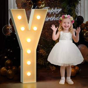 lot 3716 image: Mixifox 3FT Marquee Letters Y, Large Light Up Letters 3 Feet Tall with Lights, Big Letter for Wedding, Engagement, Graduation, Birthday Party Decorations, Pre-Cut Foam Board Kit