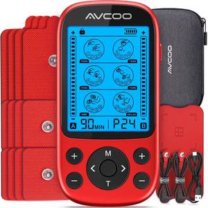lot 4009 image: AVCOO Dual Channel TENS Unit Muscle Stimulator, 3-in-1 EMS TENS Machine with 24 Modes & 40 Levels, Rechargeable EMS Massager for Neck, Shoulder, Sciatica & Back Pain Relief with 12 Pads, EVA Case