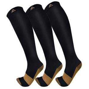 lot 4010 image: FuelMeFoot 3 Pack Copper Compression Socks - Compression Socks Women & Men Circulation - Best for Medical,Running,Athletic sm