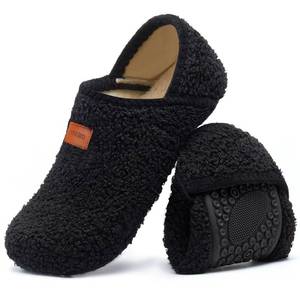lot 4331 image: Tanamo Womens Mens Indoor Outdoor House Slippers Socks - Black, Size 8-8.5 Women7-7.5 Men - Fashion, No Heel, Closed Toe, Slip Resistance, Plush, Polycotton, All Seasons, Solid, Unisex Fashion
