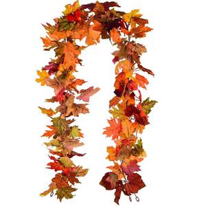 lot 4332 image: Lvydec 2 Pack Fall Maple Garland - 5.9ftPiece Artificial Fall Foliage Garland Colorful Autumn Decor for Home Wedding Party (Mixed Color)