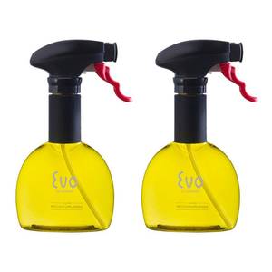 lot 4333 image: Evo Oil Sprayer Minis, Non-Aerosol for Olive, Cooking Oils, and Vinegars, Yellow, 8-Ounce Capacity, Set of 2