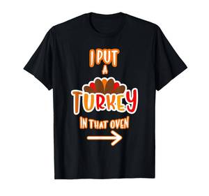 lot 4337 image: Funny Turkey dad Thanksgiving pregnancy announcement T-Shirt Medium