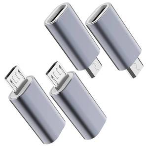 lot 4340 image: JXMOX USB C to Micro USB Adapter, (4-Pack) Type C Female to Micro USB Male Convert Connector Support Charge Data Sync Compatible with Samsung Galaxy S7 S7 Edge, Nexus 5 6 and Micro USB Devices (Grey)