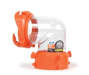 lot 4352 image: Camco 39857 RhinoFLEX Clear 90 Degree Sewer Hose Swivel Fitting