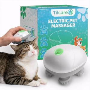 lot 4363 image: Tilcare Handheld Pet Massager for Dogs and Cats Electric Cat and Dog Massage Tool - Head and Back Scratcher for Relieving Tension, Tight Muscles and Stiffness with Four Rotating Massage Heads