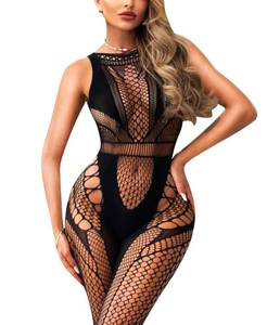 lot 4367 image: RSLOVE Sexy Lingerie Exotic Bodystocking - Fishnet Cut Out Lingerie Mesh Bodysuit One Piece Babydoll Rave Outfits Black No size listed