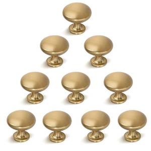 lot 4385 image: NIZADO 10 Pack Solid Drawer Knob Warm Gold Kitchen Cabinet Knob Champagne Bronze,Euro Style Dresser Knob Antique Brass Furniture Hardware,Diameter1-15 
