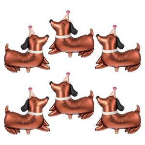 lot 4396 image: Grevosea 6 Pcs Dog Birthday Balloons Dachshund Decor Foil Mylar Walking Animal Balloons for Dog Themed Dachshund Birthday Decorations Pet Party Supplies