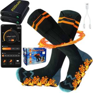 lot 4400 image: Heated Socks for Men & Women with App Control 8500mAh2 Rechargeable Electric Heated Socks Up to 12 Hours Washable Warm Socks for Outdoors Work Skiing Hunting Riding Cycling Hiking Camping Xmas Gifts