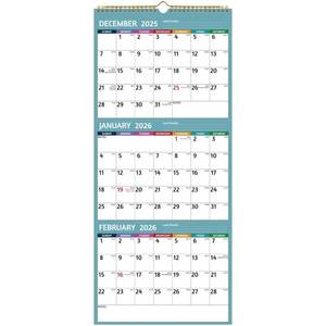 lot 4403 image: 2026 Wall Calendar - 3 Month Calendar 2026 Vertical, Jan 2026 - Dec 2026, 3 Month Wall Calendar 2026, 11 x 26 In Open, 2026 Calendar with Large Print, Holidays, Thick Paper, Priorities �� Notes