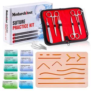 lot 4417 image: Medarchitect Suture Practice Complete Kit (30 Pieces) for Medical Student Suture Training, Include Upgrade Suture Pad with 14 Pre-Cut Wounds, Suture Tools, Suture Thread & Needle