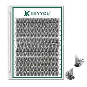 lot 4422 image: KEYYOU Lash Clusters 144pcs Individual D Curl 14mm Air Touch Cluster Lashes Super Lightweight Soft Wispy Comfortable Easy DIY at Home