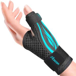 lot 4423 image: FITSOON Thumb Wrist Brace  Upgraded Thumb Spica Splint Stabilizer Pain Relief Night Support for De Quervain�� s Tenosynovitis Trigger Finger Arthritis Sprains  Breathable Fabric(LXL,BlueBlack)