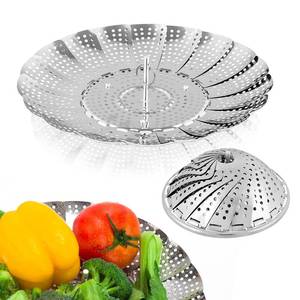 lot 4442 image: Vegetable Steamer Basket, Premium Stainless Steel Veggie Steamer Basket - Folding Expandable Steamers to Fits Various Size Pot Small by SAYFINE (5.5 to 9.2)