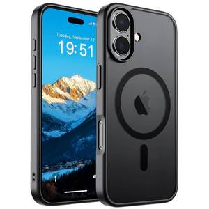 lot 4466 image: SUPFINE Magnetic for iPhone 17 Case (Compatible with MagSafe)(Military Grade Drop Protection) Translucent Matte Shockproof with Anti-Fingerprint Phone Cover,Black