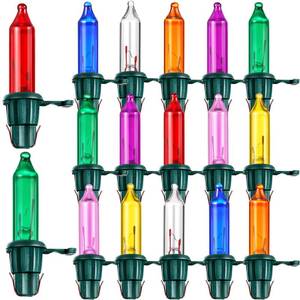 lot 4475 image: Mudder 200 Count Replacement Christmas Tree Light Bulbs 2.5v 0.425 Watt Mini Replacement Light Bulb Incandescent Wire Prelit Xmas Tree Decoration(Green Base with Colorful Bulbs)