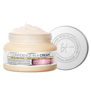 lot 4493 image: IT Cosmetics Confidence in a Cream - Hydrating & Anti Aging Face Moisturizer, Visibly Reduces Fine Lines & Wrinkles, Up To 48H Hydration, Repairs Skin Barrier, Squalane & Ceramides - 2 fl oz