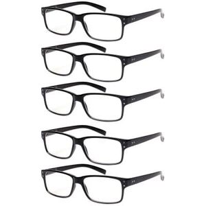 lot 4495 image: NORPERWIS Reading Glasses 5 Pairs Quality Readers Spring Hinge Glasses for Reading for Men and Women (5BLACK, 1.50)