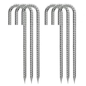 lot 4498 image: Ground-Stakes-Heavy-Duty-12 inch, J-Hook Rebar Stakes Galvanized Anti-Rust 6pcs Garden Stakes Metal Ground Anchors for Garden Dog Fence Chicken Coop Christmas Decorations Deer Fence