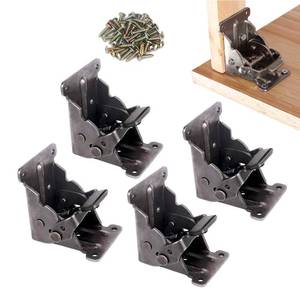 lot 4503 image: 4 Pack Locking Hinge for Folding Table Brackets, Heavy Duty Folding Brackets 90 Degree Self Locking Folding Hinge for Table Legs Furniture