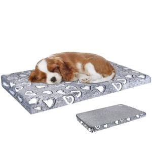 lot 5223 image: VANKEAN Reversible Cool and Warm Dog Bed Mat for Crates - Stylish Pad With Waterproof Inner Linings and Removable Machine Washable Cover, Firm Support for Small to XX-Large Dogs, Grey