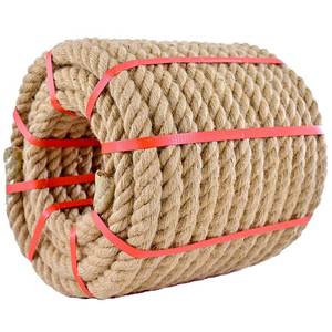lot 5226 image: Jute Rope Twisted Manila, 25mm Natural Thick Hemp - Heavy Duty Tug of War & Home Decor, 100 ft