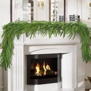 lot 5233 image: A4 Pcs 6 Ft Artificial Norfolk Pine Garlands, Real Touch Norfolk Pine Garland, Realistic Natural Christmas Greenery for Table, Mantle, Wall, Indoor, Outdoor Holiday Decor (4, 6 FT)