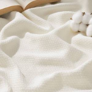 lot 5235 image: Bedsure GentleSoft 100% Cotton Blanket Queen Size for Bed - Breathable and Lightweight, Soft Cozy Textured Herringbone Woven Blanket for Summer, Cream, 90x90 inches