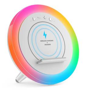 lot 6113 image: Swarmir Bluetooth Speaker Night Lights, Wireless Charging Kids Speaker, Color Changing Modern Bluetooth Lamp,Teenage Boys Girls Gifts IdeasPlease use The Original Adapter(10W Wireless Charging)