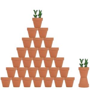 lot 6116 image: 32pcs Small Mini 2 Terracotta Pot Clay Ceramic Pottery Planter, Cactus Flower Nursery Terra Cotta Pots, with Drainage Hole, for IndoorOutdoor Succulent Plants, Crafts, Wedding Favor