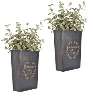 lot 6118 image: LESEN Rustic Metal Wall Planter Country Home Hanging Wall Vase Pocket for Plants or Flower Indoor or Outdoor Farmhouse Wall Decor,Set of 2