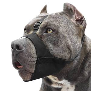 lot 6143 image: Mayerzon Pitbull Muzzle, Soft Dog Muzzle with Anti-Slip Strap for American Bully Bulldog Boxers Rottweilers, Fabric Mouth Guard for Medium Large Short Snout Dog Anti Biting Chewing, Allow to Drink