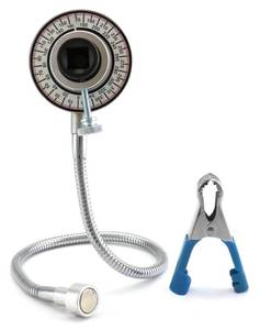 lot 6148 image: QWORK Torque Angle Gauge, 12 Drive Ratchet  Torque Wrench Angle Gauge, Angle Wrench Gaug with 16.5 Flexible Clamp Arm, Steel