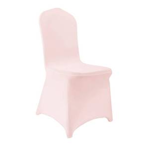 lot 6153 image: Peomeise 12pcs Stretch Spandex Chair Cover for Wedding Party Dining Banquet Event (Blush Pink, 12)