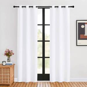 lot 6174 image: NICETOWN White Curtains 80 inch Length 2 Panels Set for Living Room, W34, Thermal Insulated Window Treatment Grommet 50% Room Darkening for Bedroom