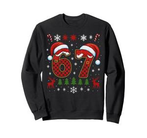 lot 6179 image: HUGvyn Funny 67 Six Seven Squad Meme Christmas Ugly Sweater Sweatshirt size L
